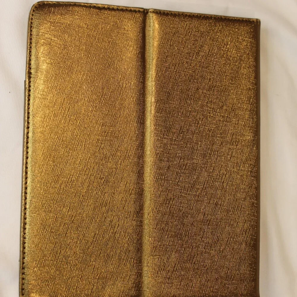 Tory Burch Gold Leather IPAD Case (Leather)